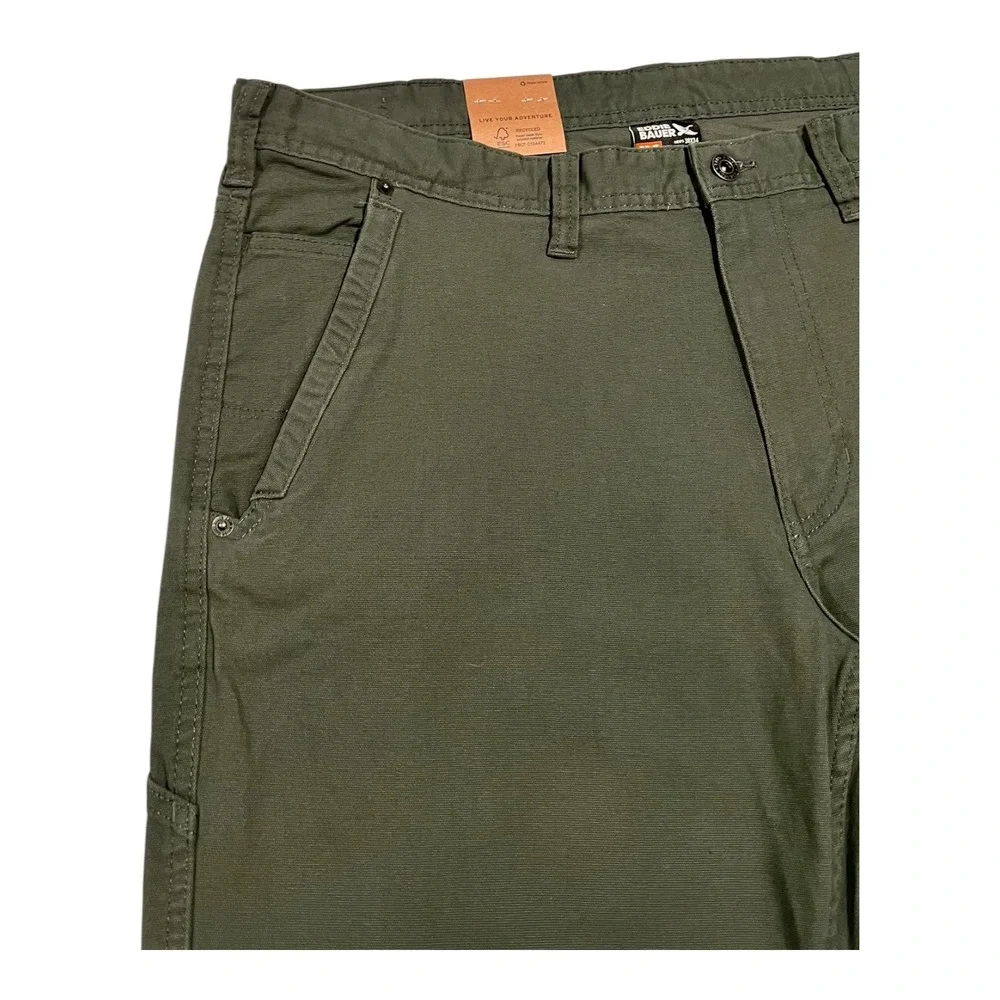 NWT Eddie Bauer Men's 38x34‎ Green Canvas Utility Workwear Pants Trousers